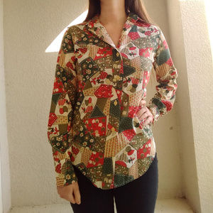 Vintage 70's Patterned Button Down Shirt